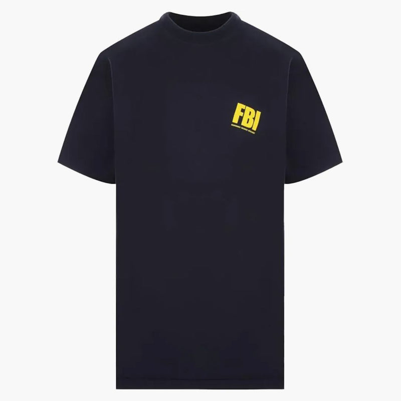 Balenciaga FBI Impresión Año de la camiseta reversible de Tiger azul oscuro/negro/amarillo