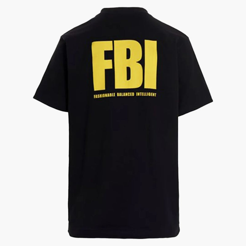 Balenciaga FBI Impresión Año de la camiseta reversible de Tiger azul oscuro/negro/amarillo