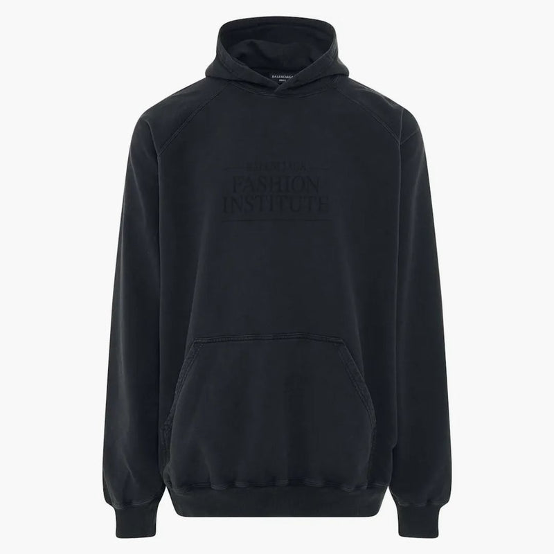 Balenciaga Fashion Institute de gran tamaño con capucha lavado negro