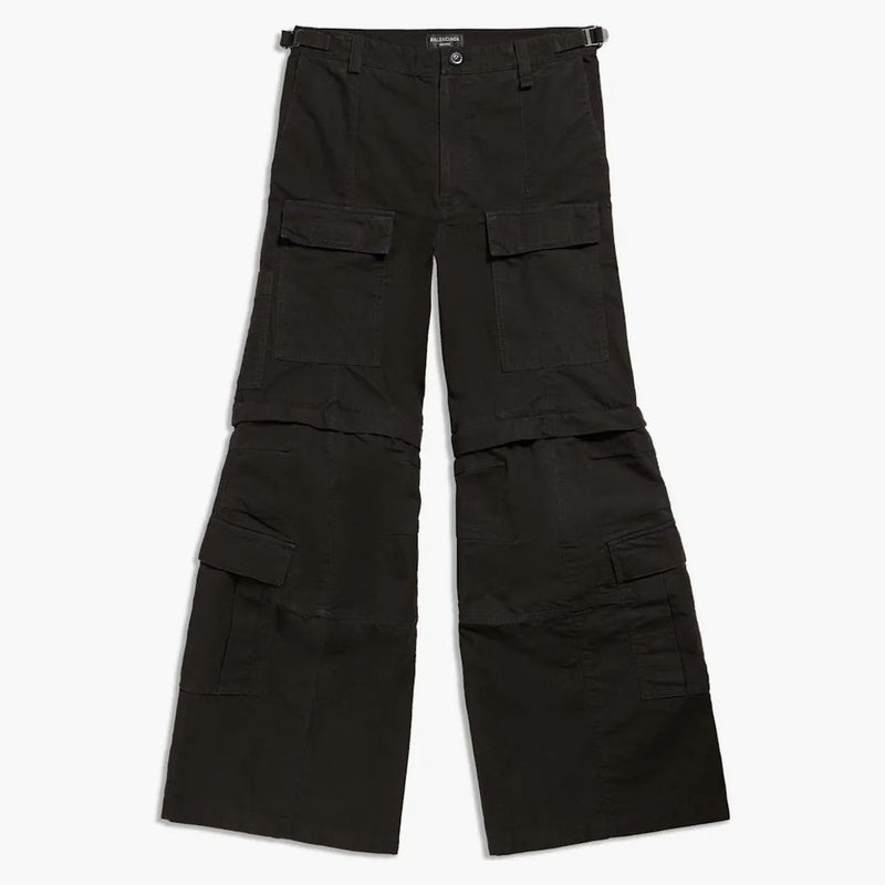 Balenciaga pantalones de carga acampanados en negro negro