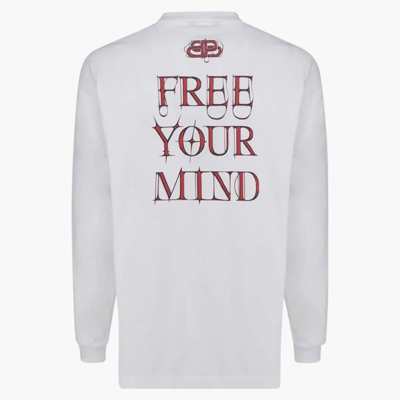Balenciaga Free Your Mind Longsleeved Camise White/Negro/Rojo
