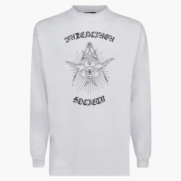 Balenciaga Free Your Mind Longsleeved Camise White/Negro/Rojo