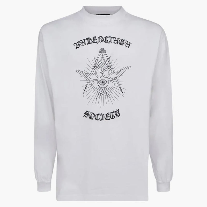 Balenciaga Free Your Mind Longsleeved Camise White/Negro/Rojo