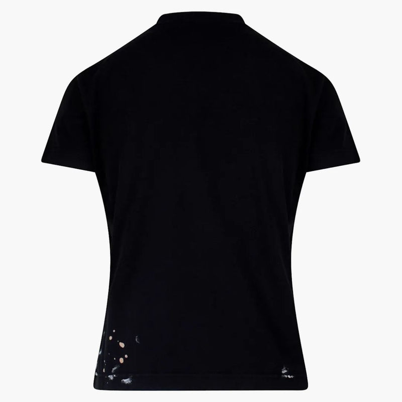 Camiseta de algodón de algodón del logotipo frontal de Balenciaga