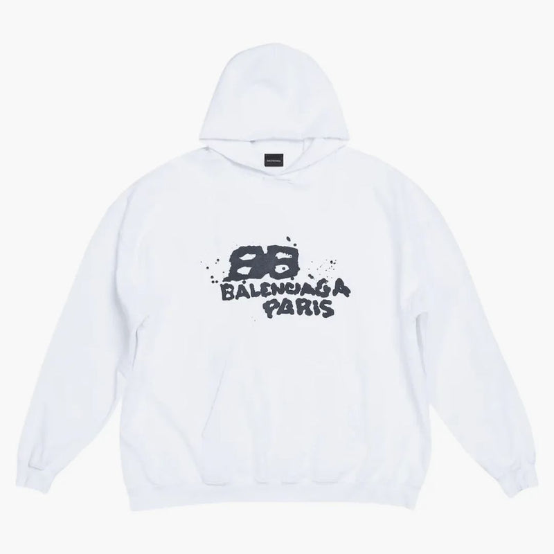 Balenciaga Dibujado a mano ícono BB Large Fit White/Black