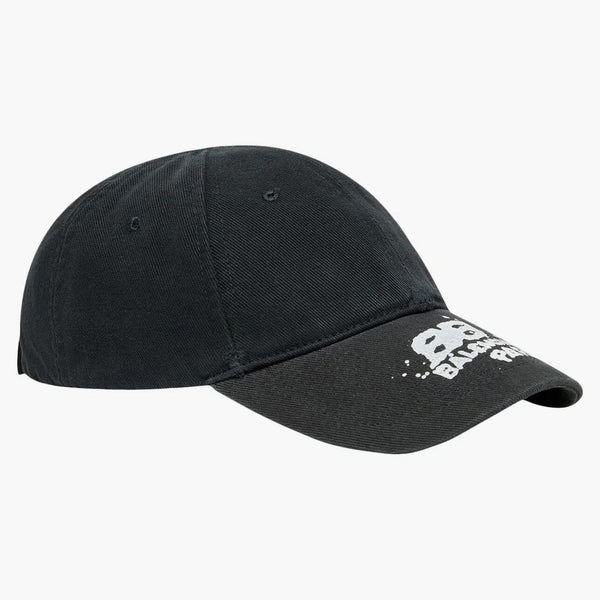 Balenciaga hand ritad bb -ikon kardborrflikning cap svart/vit