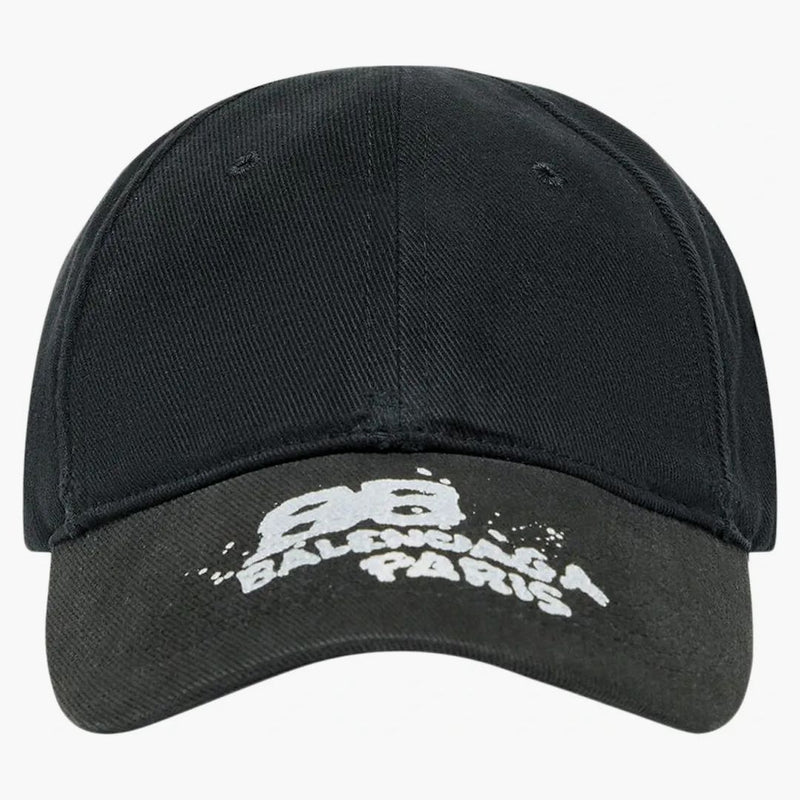 Balenciaga ručně nakreslená bb ikona suchý zip cap černý/bílý