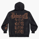 Balenciaga Heavy Metal Zip-Up Small Fit Hoodie Black Faded