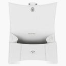 Balenciaga Hourglass Crocodile Embossed Top Handle Bag Xs White