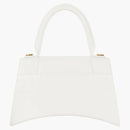 Balenciaga Hourglass Handbag Crocodile Embossed White/Gold-Tone