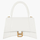 Balenciaga Hourglass Handbag Crocodile Embossed White/Gold-Tone