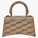 Balenciaga Hourglass Handbag XS BB Monogram Beige/Brown