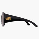 Balenciaga Hourglass Round Sunglasses Black