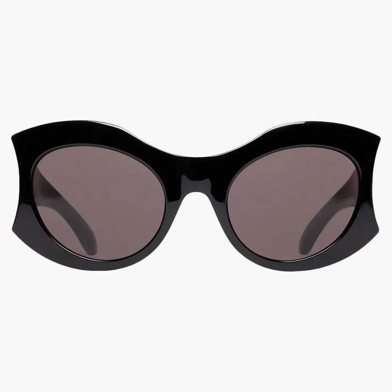 Balenciaga Hourglass Round Sunglasses Black