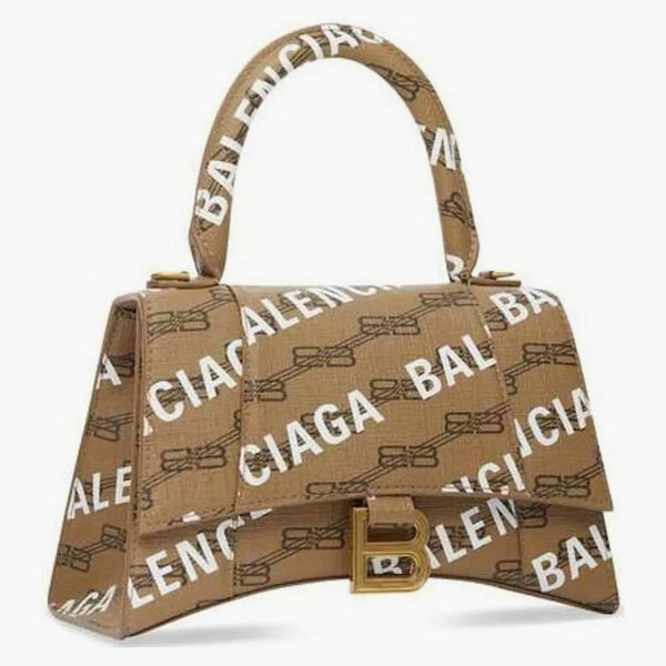Balenciaga Hourglass Top Handle BB Monogram Beige