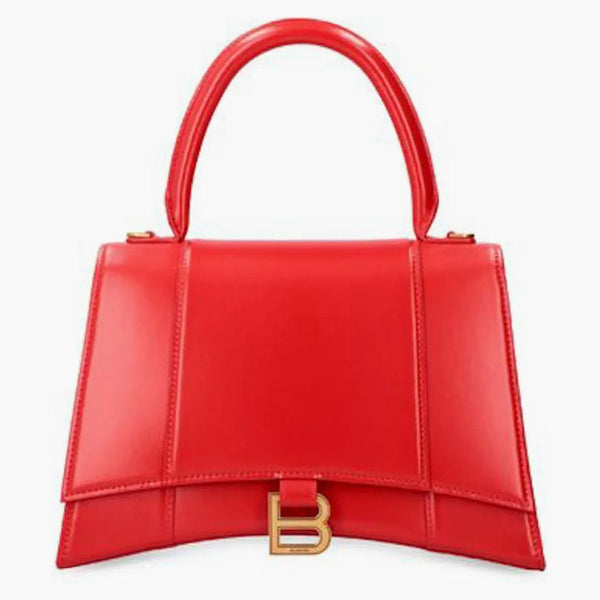 Balenciaga přesýpací hodiny horní držadlo středně jasné červené