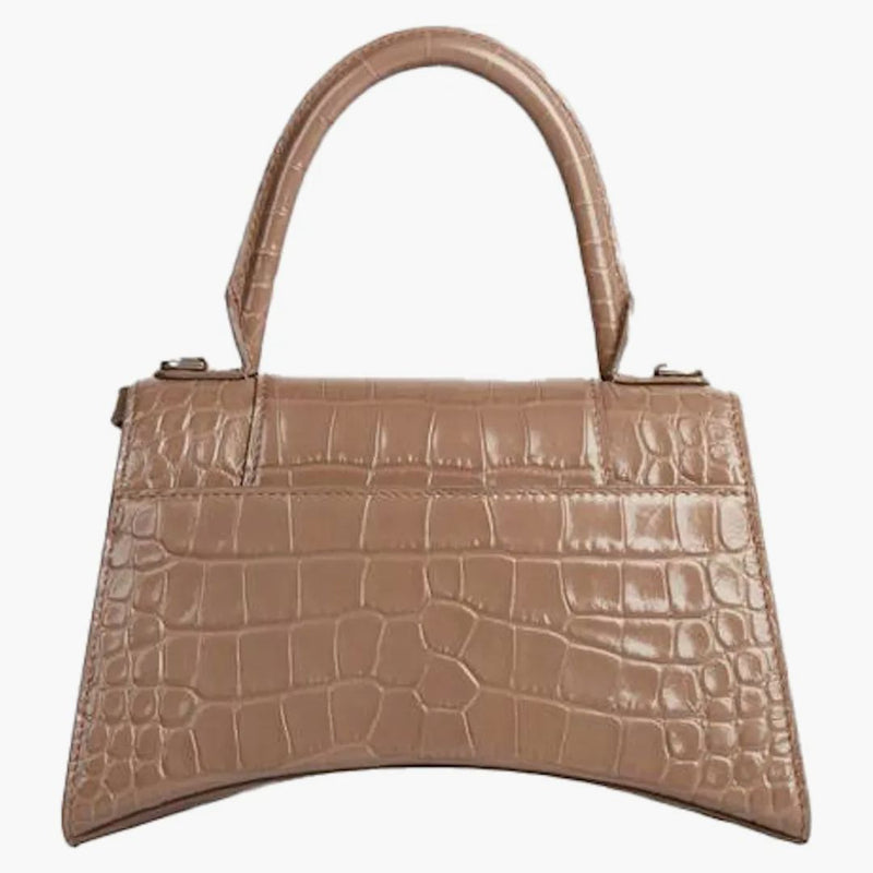 Balenciaga HORICGLY HORNOUS HANDLEGE BAG malý krokodýl reliéfní norek