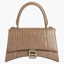 Balenciaga Golle Hourgle Top Borsa piccolo coccodrillo in rilievo in rilievo