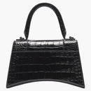 Balenciaga Hourglass Top Many Crocodile en relieve XS Negro
