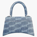 Balenciaga Hourglass Top Handle Small Bb Monogram Denim Bleached Blue