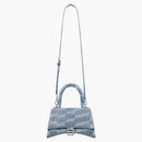 Balenciaga Hourglass Top Handle Small Bb Monogram Denim Bleached Blue
