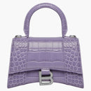 Balenciagaga klepsydra górna uchwyt XS Crocodile wytłoczona lilia