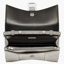 Balenciaga Hourglass Wallet With Chain Xs Rhinestone Grey