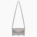 Balenciaga Hourglass Wallet With Chain Xs Rhinestone Grey