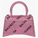 BalenciaGa Hourglass XS Hand Bags con cadena y logotipo All -Logotipo Pink/Black
