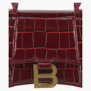 Balenciaga Hourglass Xs Top Handle Dark Red