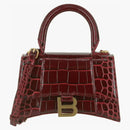 Balenciaga Hourglass Xs Top Handle Dark Red