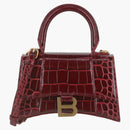 Balenciaga Hourglass Xs Top Handle Dark Red