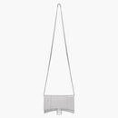 Balenciaga Hourglass XS Wallet on Chain in Sparkling Fabric Silver
