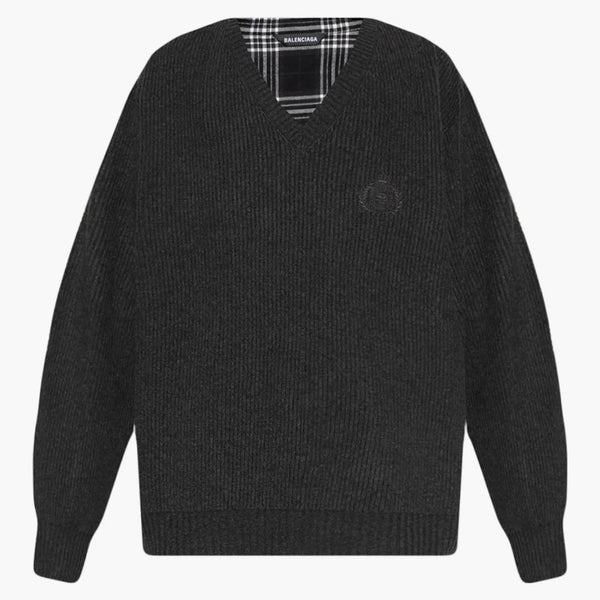 Balenciaga Híbrida Camisa de cuello en V gris