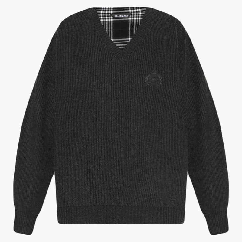 Balenciaga Híbrida Camisa de cuello en V gris