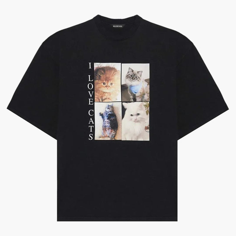Balenciaga I Love Cats T-Shirt Black