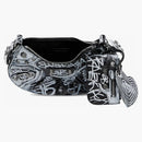 Balenciaga Le Cagole Shoulder Bag XS Black/White Graffiti