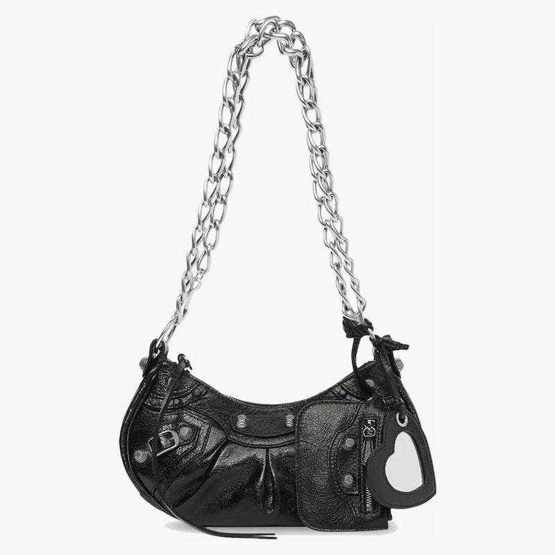 Balenciaga le cagole axelväska med kedja xs svart