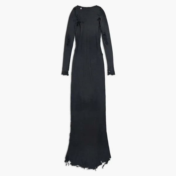 Balenciaga LS nödställd maxi klänning tvättad svart