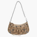 Balenciaga Le Cagole Mini Bag with Chain BB Monogram Beige/Brown