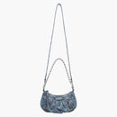 Balenciaga Le Cagole Mini Bag with Chain BB Monogram Bleached Denim