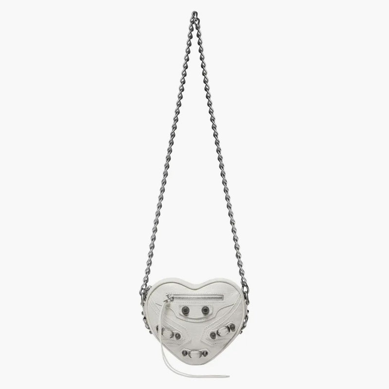 Balenciaga Le Cagole Heart Mini Bag In Optic White