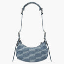 Balenciaga Le Cagole Shoulder Bag XS BB Monogram Blue/Bleached Denim