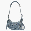 Balenciaga Le Cagole Shoulder Bag XS BB Monogram Blue/Bleached Denim