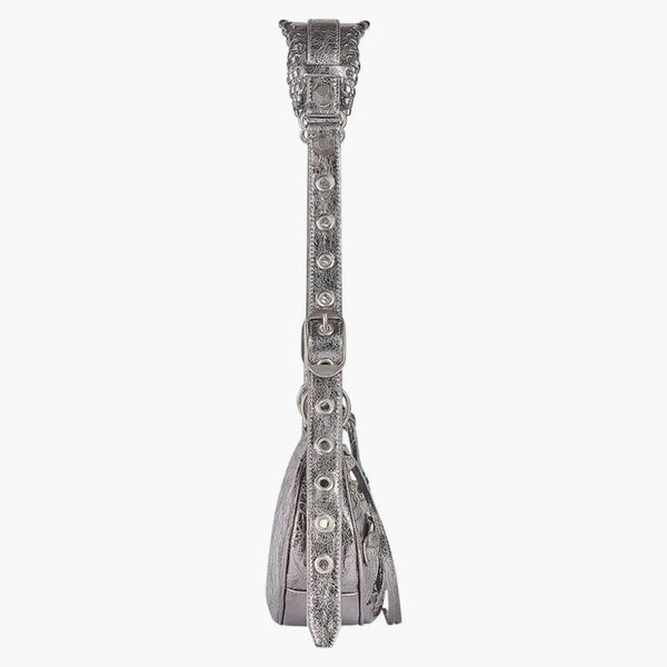 Balenciaga le Cagole Bolso de hombro XS Metalizado de plata