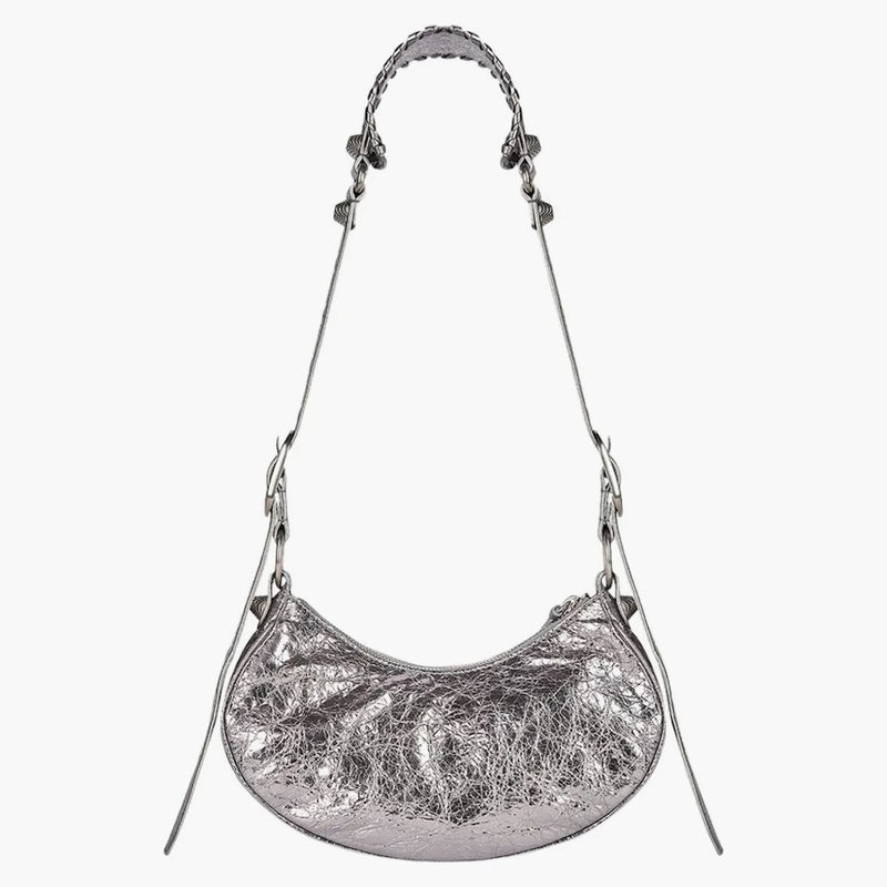 Balenciaga le Cagole ramenní taška XS Metallized Silver