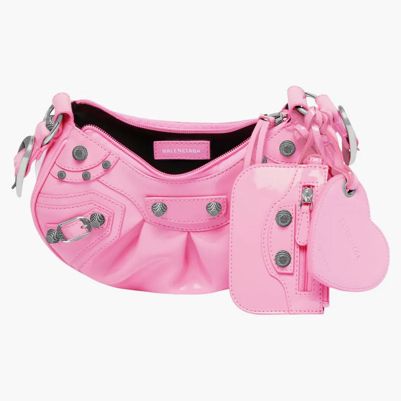Balenciaga le Cagole ramenní taška xs růžový patent