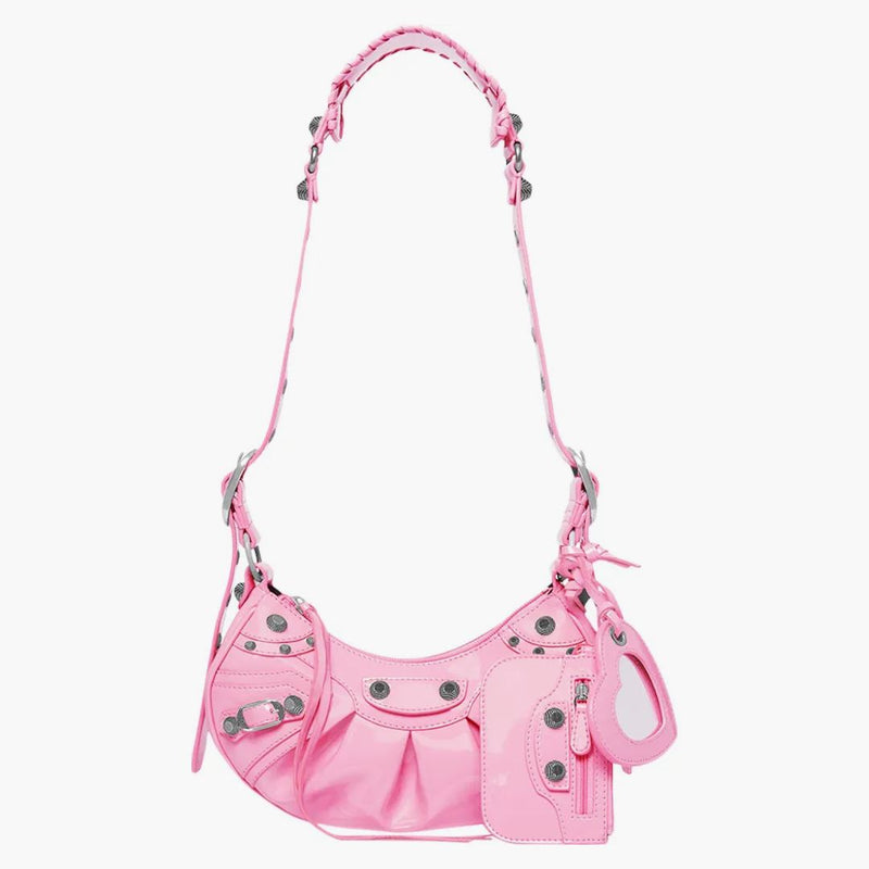 Balenciaga le Cagole ramenní taška xs růžový patent
