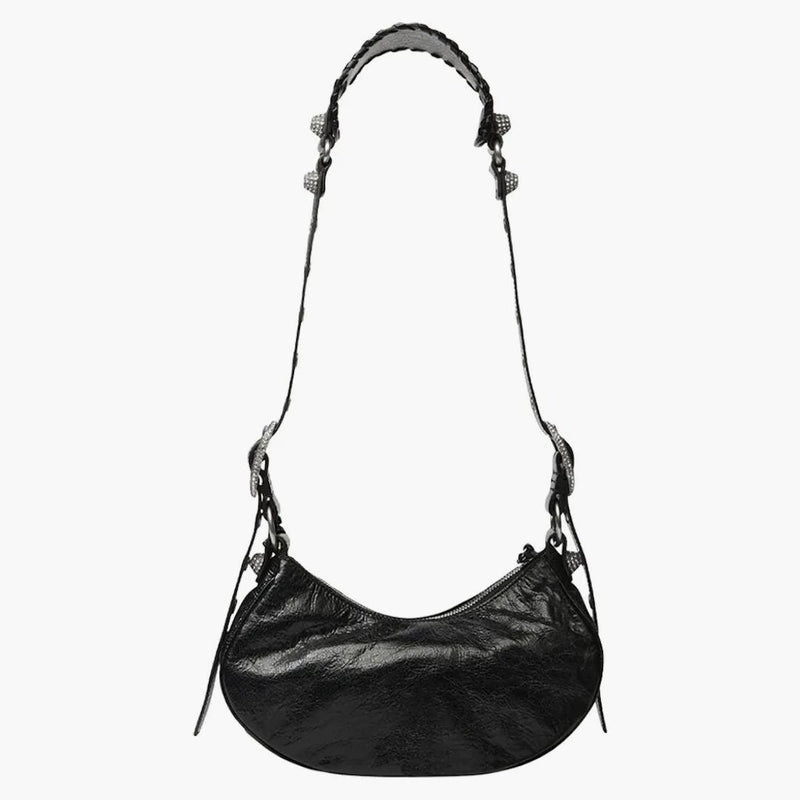 Balenciaga le Cagole Bolso de hombro XS Rhinestones negros