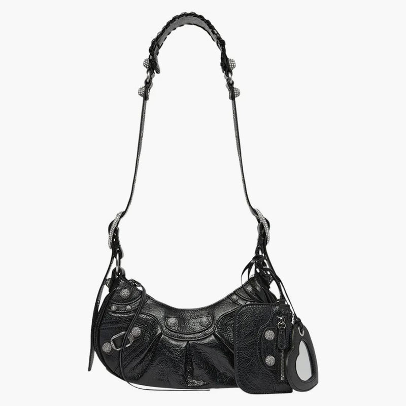 Balenciaga le Cagole Bolso de hombro XS Rhinestones negros